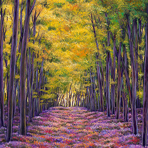 Contemporary European Bluebell Wildflower Landscape Painting by Artist Johnathan Harris