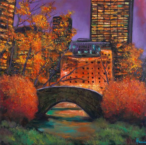 New York City Autumn painting of Central Park by Johnathan Harris