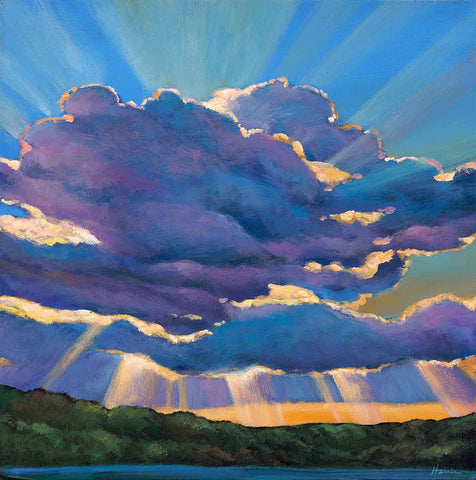 Sunset contemporary landscape painting by Johnathan Harris
