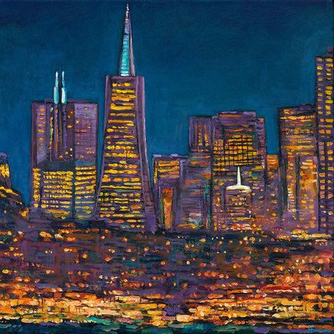 Bay City Lights San Francisco City Painting and Prints by Artist Johnathan