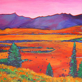 Contemporary southwest Yellowstone Park landscape painting by artist Johnathan Harris