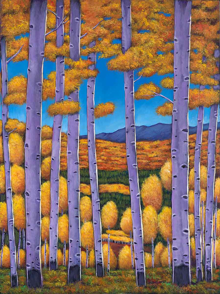 Aspen Country Pecos New Mexico Southwest Landscape Art Print by Contemporary Artist Johnathan Harris