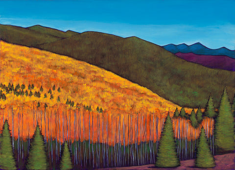 Aspen Vista Santa Fe Ski Basin Autumn Aspen Landscape Art Johnathan Harris