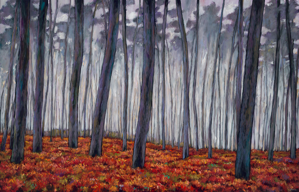 Crimson Walk European Wildflower Contemporary Landscape Art Johnathan Harris