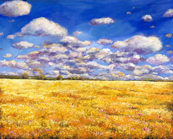 Fields of Gold - Contemporary European Landscape Painting by Artist Johnathan Harris