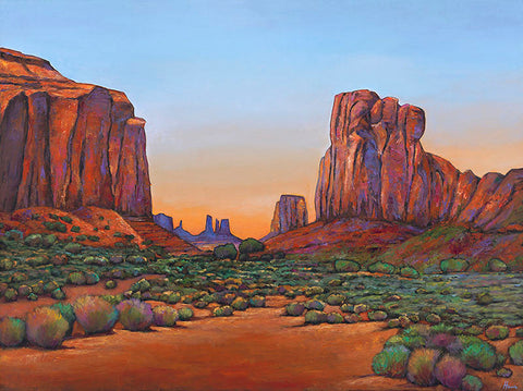Monument Valley Formations Contemporary Southwest Landscape Painting and Art Print by Johnathan Harris