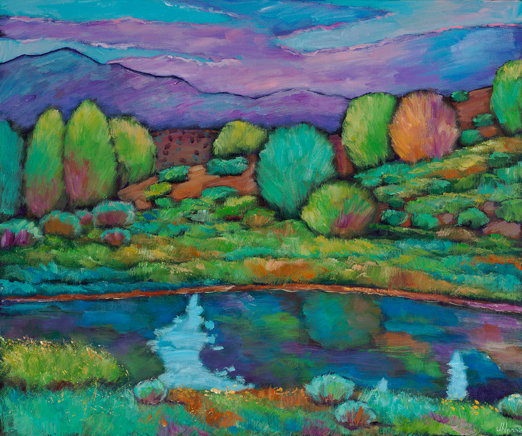 Oasis Southwestern painting by Johnathan Harris