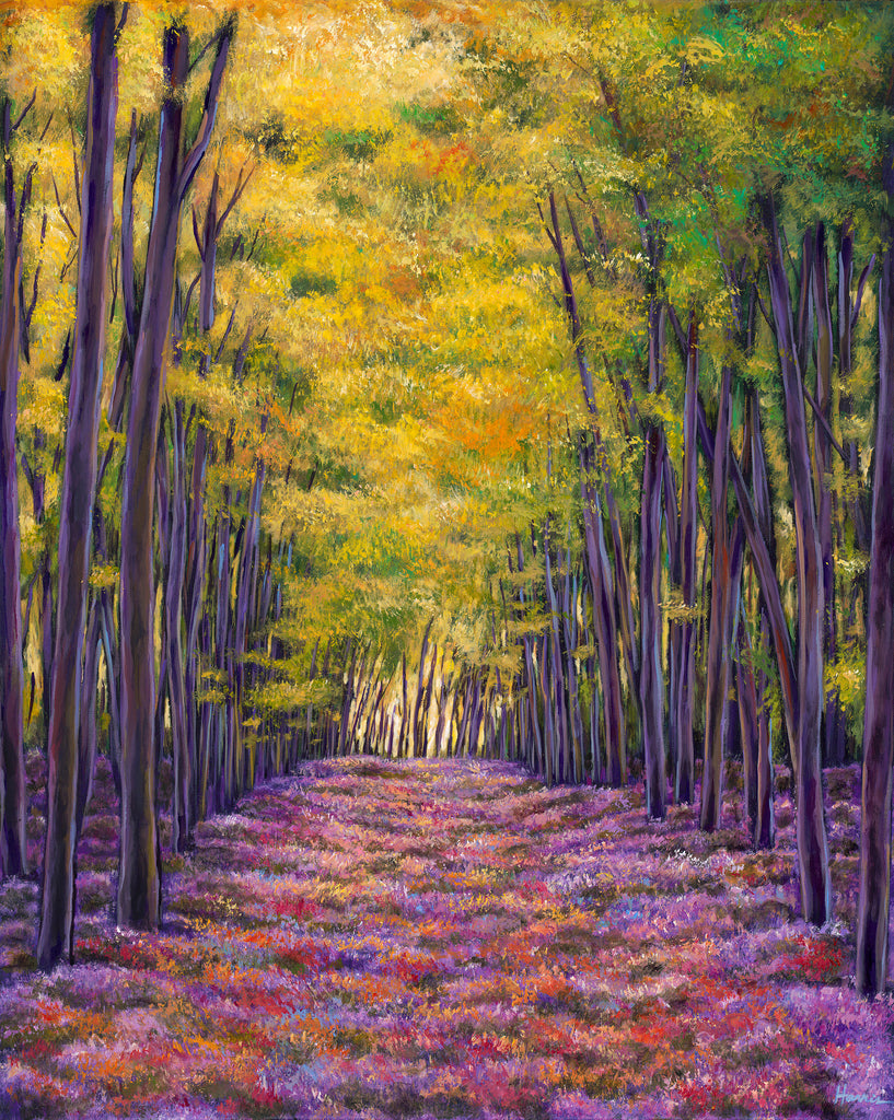 Unfolding Towards The Light Bluebell Wildflowers in England by Johnathan Harris